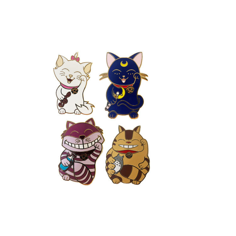 উপহার গোল্ড প্লেটেড হার্ড এনামেল কার্টুন ম্যাগনেট মেটাল ল্যাপেল পিন