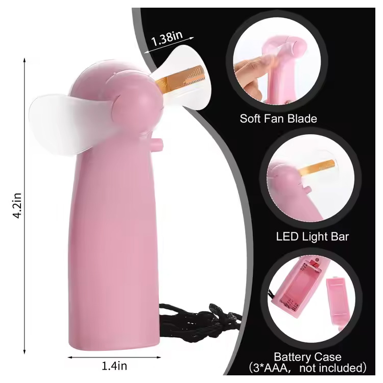 নতুন মিনি পোর্টেবল হ্যান্ডি নেতৃত্বাধীন কাস্টম বার্তা ব্যাটারি ফ্যান